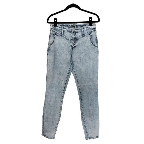 Wild Fable Womens Size 10 High-Waisted Skinny Acid Wash Jeans Button Fly Blue - Picture 2 of 10